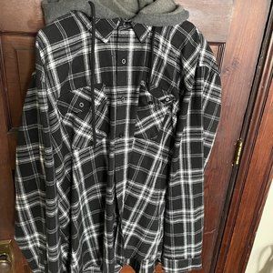 Black flannel with hood